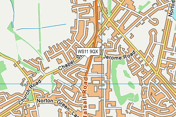 WS11 9QX map - OS VectorMap District (Ordnance Survey) WS11 9QX map - OS VectorMap District (Ordnance Survey)