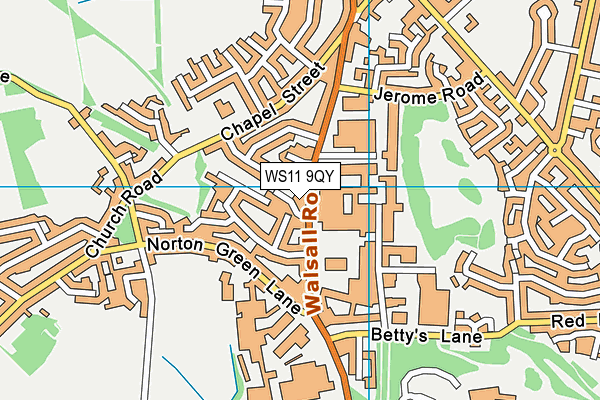 WS11 9QY map - OS VectorMap District (Ordnance Survey) WS11 9QY map - OS VectorMap District (Ordnance Survey)