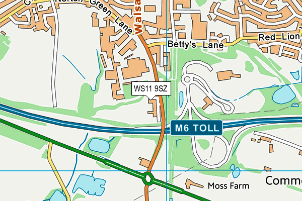 WS11 9SZ map - OS VectorMap District (Ordnance Survey) WS11 9SZ map - OS VectorMap District (Ordnance Survey)