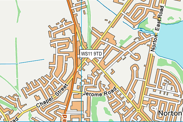 WS11 9TD map - OS VectorMap District (Ordnance Survey) WS11 9TD map - OS VectorMap District (Ordnance Survey)