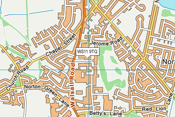 WS11 9TQ map - OS VectorMap District (Ordnance Survey) WS11 9TQ map - OS VectorMap District (Ordnance Survey)