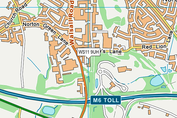 WS11 9UH map - OS VectorMap District (Ordnance Survey) WS11 9UH map - OS VectorMap District (Ordnance Survey)