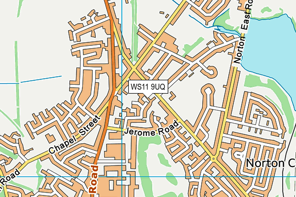 WS11 9UQ map - OS VectorMap District (Ordnance Survey) WS11 9UQ map - OS VectorMap District (Ordnance Survey)