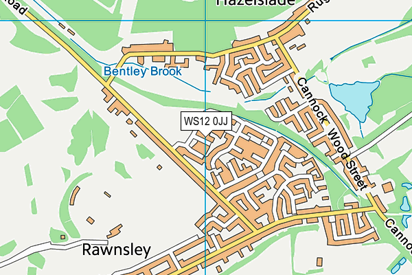 WS12 0JJ map - OS VectorMap District (Ordnance Survey) WS12 0JJ map - OS VectorMap District (Ordnance Survey)