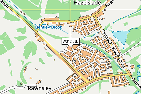 WS12 0JL map - OS VectorMap District (Ordnance Survey) WS12 0JL map - OS VectorMap District (Ordnance Survey)