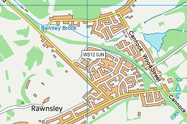 WS12 0JN map - OS VectorMap District (Ordnance Survey) WS12 0JN map - OS VectorMap District (Ordnance Survey)