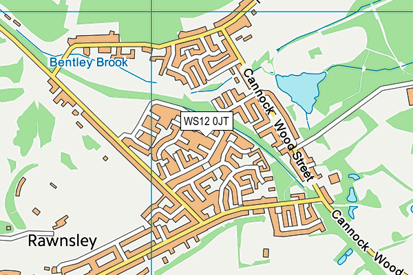 WS12 0JT map - OS VectorMap District (Ordnance Survey) WS12 0JT map - OS VectorMap District (Ordnance Survey)