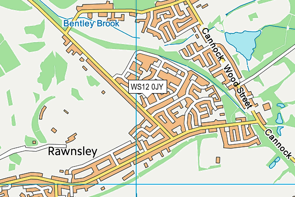 WS12 0JY map - OS VectorMap District (Ordnance Survey)