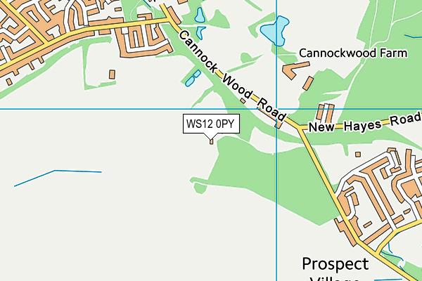 WS12 0PY map - OS VectorMap District (Ordnance Survey) WS12 0PY map - OS VectorMap District (Ordnance Survey)