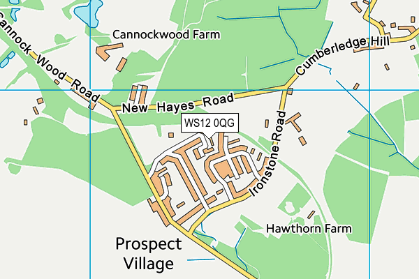 WS12 0QG map - OS VectorMap District (Ordnance Survey) WS12 0QG map - OS VectorMap District (Ordnance Survey)