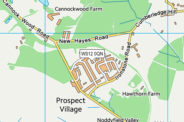 WS12 0QN map - OS VectorMap District (Ordnance Survey) WS12 0QN map - OS VectorMap District (Ordnance Survey)