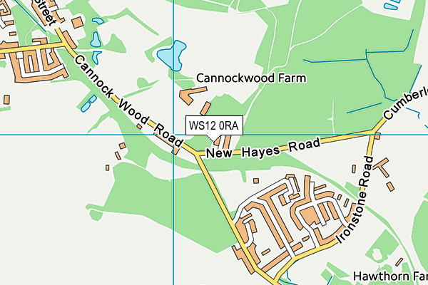 WS12 0RA map - OS VectorMap District (Ordnance Survey) WS12 0RA map - OS VectorMap District (Ordnance Survey)