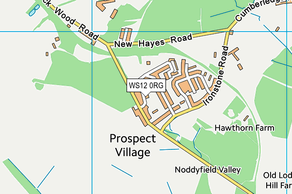 WS12 0RG map - OS VectorMap District (Ordnance Survey) WS12 0RG map - OS VectorMap District (Ordnance Survey)