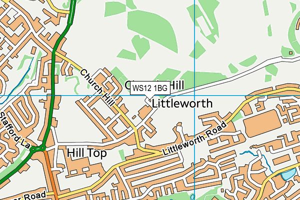 WS12 1BG map - OS VectorMap District (Ordnance Survey) WS12 1BG map - OS VectorMap District (Ordnance Survey)