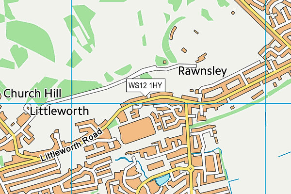 WS12 1HY map - OS VectorMap District (Ordnance Survey)