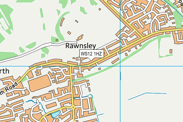 WS12 1HZ map - OS VectorMap District (Ordnance Survey)