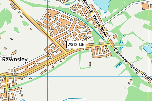 WS12 1JE map - OS VectorMap District (Ordnance Survey) WS12 1JE map - OS VectorMap District (Ordnance Survey)