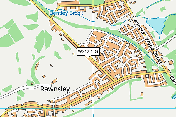 WS12 1JG map - OS VectorMap District (Ordnance Survey) WS12 1JG map - OS VectorMap District (Ordnance Survey)