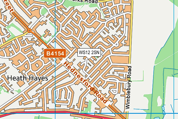 WS12 2SN map - OS VectorMap District (Ordnance Survey) WS12 2SN map - OS VectorMap District (Ordnance Survey)