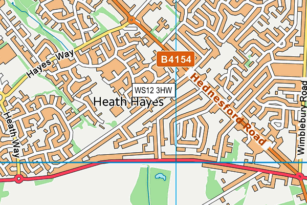 WS12 3HW map - OS VectorMap District (Ordnance Survey) WS12 3HW map - OS VectorMap District (Ordnance Survey)