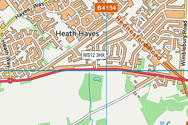 WS12 3HX map - OS VectorMap District (Ordnance Survey) WS12 3HX map - OS VectorMap District (Ordnance Survey)