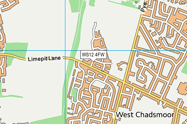 WS12 4FW map - OS VectorMap District (Ordnance Survey) WS12 4FW map - OS VectorMap District (Ordnance Survey)