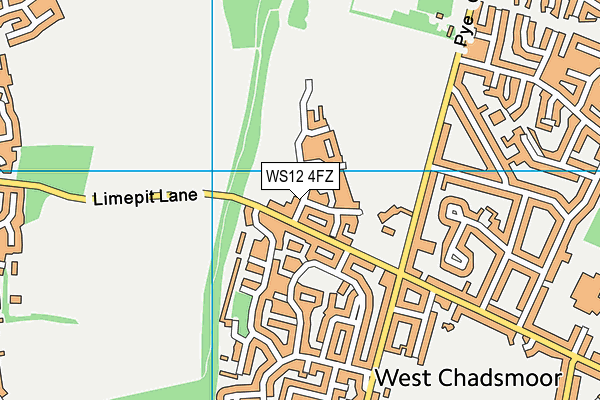WS12 4FZ map - OS VectorMap District (Ordnance Survey) WS12 4FZ map - OS VectorMap District (Ordnance Survey)
