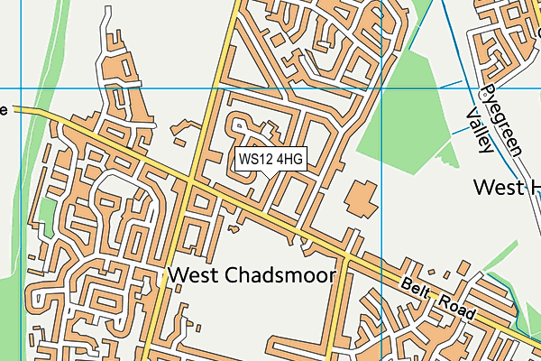 WS12 4HG map - OS VectorMap District (Ordnance Survey) WS12 4HG map - OS VectorMap District (Ordnance Survey)