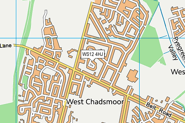 WS12 4HJ map - OS VectorMap District (Ordnance Survey) WS12 4HJ map - OS VectorMap District (Ordnance Survey)