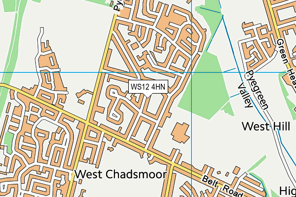 WS12 4HN map - OS VectorMap District (Ordnance Survey) WS12 4HN map - OS VectorMap District (Ordnance Survey)