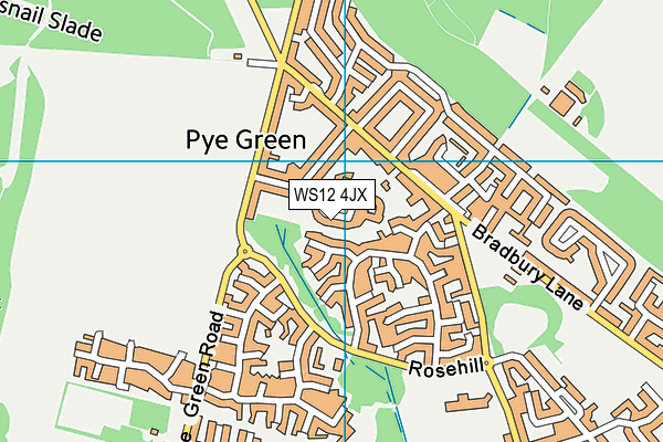 WS12 4JX map - OS VectorMap District (Ordnance Survey) WS12 4JX map - OS VectorMap District (Ordnance Survey)