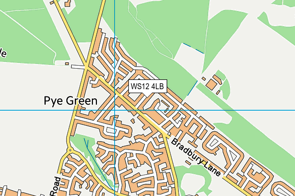 WS12 4LB map - OS VectorMap District (Ordnance Survey) WS12 4LB map - OS VectorMap District (Ordnance Survey)