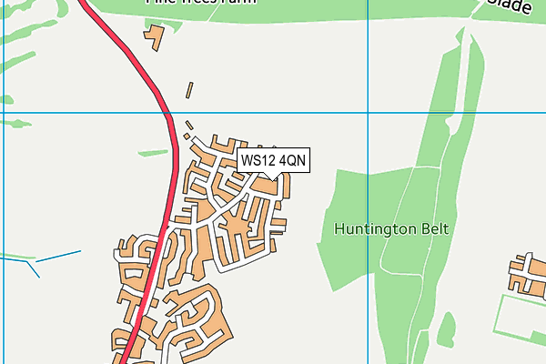 WS12 4QN map - OS VectorMap District (Ordnance Survey) WS12 4QN map - OS VectorMap District (Ordnance Survey)