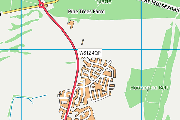 WS12 4QP map - OS VectorMap District (Ordnance Survey) WS12 4QP map - OS VectorMap District (Ordnance Survey)