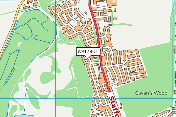 WS12 4QT map - OS VectorMap District (Ordnance Survey) WS12 4QT map - OS VectorMap District (Ordnance Survey)