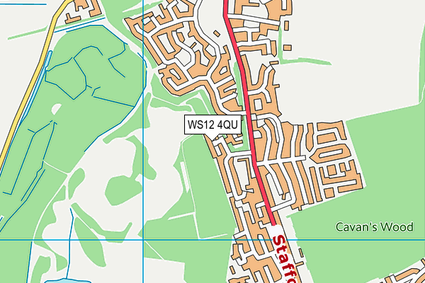 WS12 4QU map - OS VectorMap District (Ordnance Survey) WS12 4QU map - OS VectorMap District (Ordnance Survey)