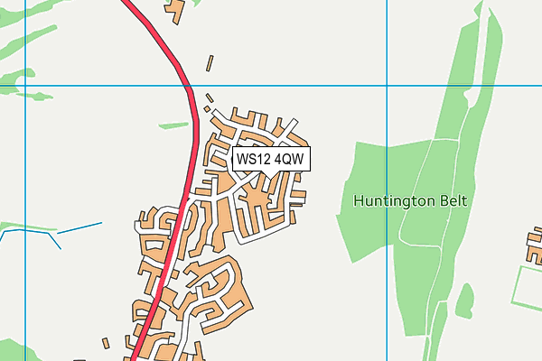 WS12 4QW map - OS VectorMap District (Ordnance Survey) WS12 4QW map - OS VectorMap District (Ordnance Survey)