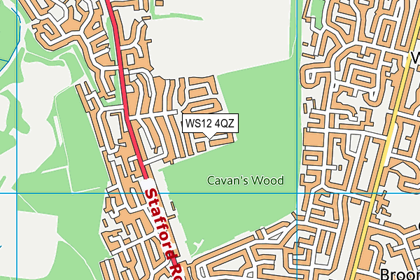 WS12 4QZ map - OS VectorMap District (Ordnance Survey) WS12 4QZ map - OS VectorMap District (Ordnance Survey)