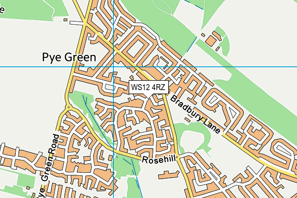 WS12 4RZ map - OS VectorMap District (Ordnance Survey) WS12 4RZ map - OS VectorMap District (Ordnance Survey)