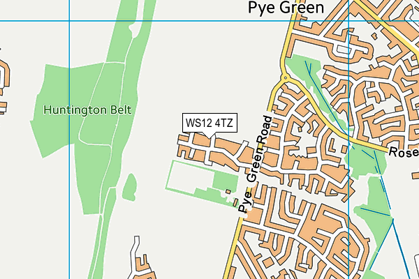 WS12 4TZ map - OS VectorMap District (Ordnance Survey) WS12 4TZ map - OS VectorMap District (Ordnance Survey)