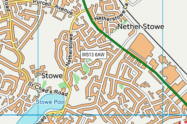 WS13 6AW map - OS VectorMap District (Ordnance Survey) WS13 6AW map - OS VectorMap District (Ordnance Survey)