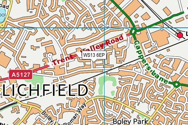 WS13 6EP map - OS VectorMap District (Ordnance Survey)