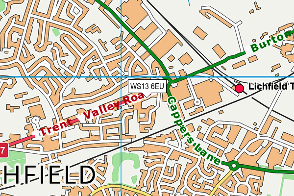WS13 6EU map - OS VectorMap District (Ordnance Survey) WS13 6EU map - OS VectorMap District (Ordnance Survey)