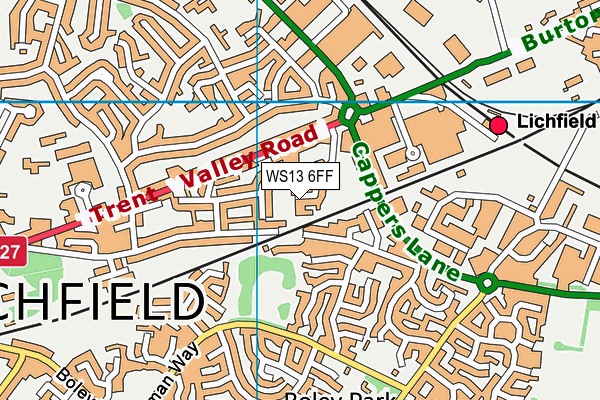 WS13 6FF map - OS VectorMap District (Ordnance Survey) WS13 6FF map - OS VectorMap District (Ordnance Survey)