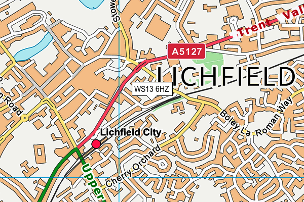 WS13 6HZ map - OS VectorMap District (Ordnance Survey)