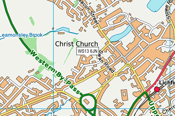 WS13 6JN map - OS VectorMap District (Ordnance Survey) WS13 6JN map - OS VectorMap District (Ordnance Survey)