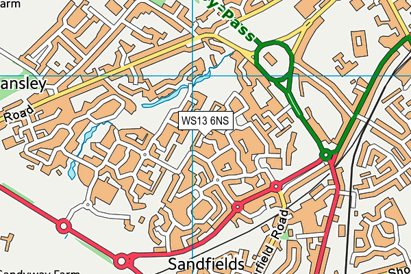 WS13 6NS map - OS VectorMap District (Ordnance Survey) WS13 6NS map - OS VectorMap District (Ordnance Survey)