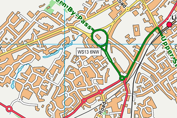 WS13 6NW map - OS VectorMap District (Ordnance Survey) WS13 6NW map - OS VectorMap District (Ordnance Survey)
