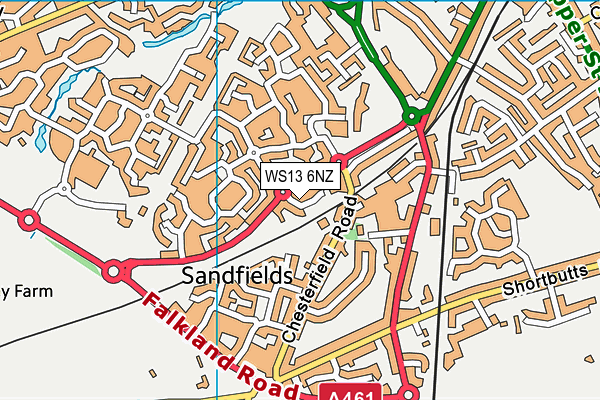 WS13 6NZ map - OS VectorMap District (Ordnance Survey)