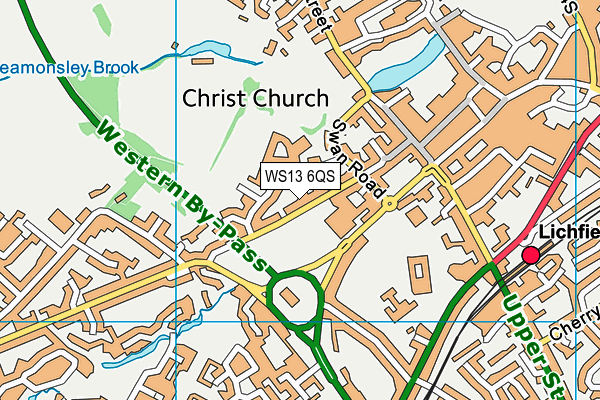 WS13 6QS map - OS VectorMap District (Ordnance Survey)